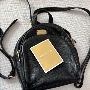 Authentic Michael Kors Black Leather Mini Backpack